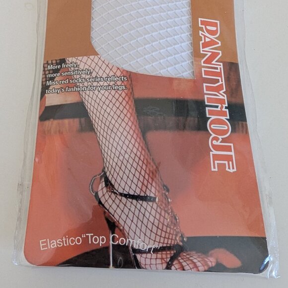 White Fishnet Pantyhose Socks - One Size Fits Most - Picture 1 of 2